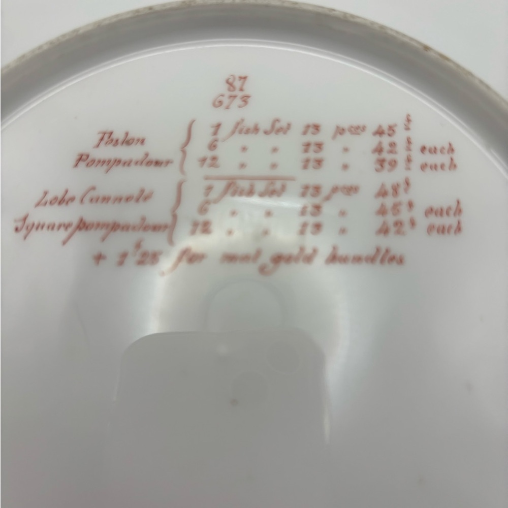 Salesman Limoges Elegant White Porcelain Plate - Picture 11 of 12